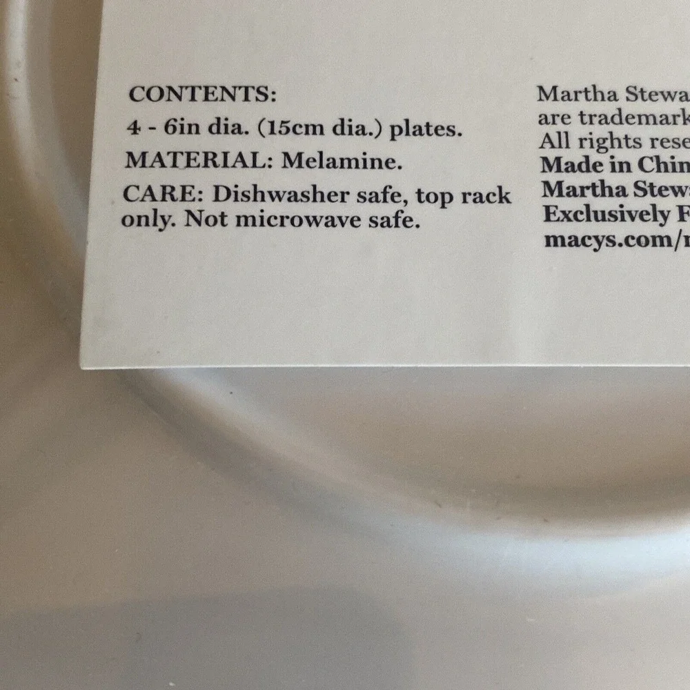 Martha Stewart‎ Collection Cook Out! Melamine Appetizer Plates Set Of 4